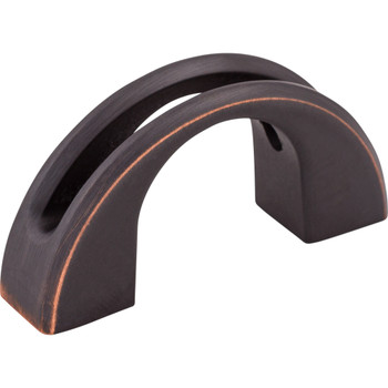 Top Knobs, Mercer, Tango, 1 1/4" Curved Pull, Umbrio - Angle View