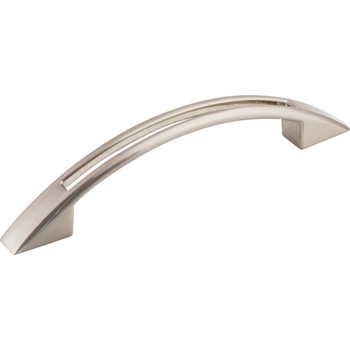 Top Knobs, Mercer, Tango, 3 3/4" (96mm) Curved Pull, Brushed Satin Nickel - Angle View