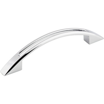 Top Knobs, Mercer, Tango, 3 3/4" (96mm) Curved Pull, Polished Chrome - Angle View