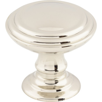 Top Knobs, Chareau, Reeded, 1 1/2" Round Knob, Polished Nickel