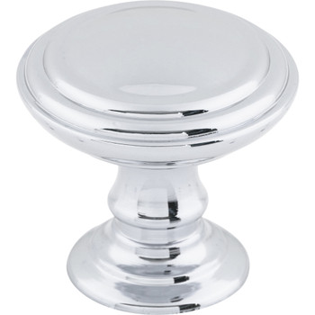 Top Knobs, Chareau, Reeded, 1 1/2" Round Knob, Polished Chrome