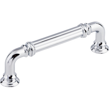 Top Knobs, Chareau, Reeded, 3 3/4" (96mm) Straight Pull, Polished Chrome - alt view