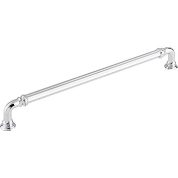 Top Knobs, Chareau, Reeded, 9" Straight Pull, Polished Chrome - alt view