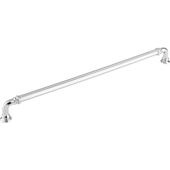 Top Knobs, Chareau, Reeded, 12" (305mm) Straight Pull, Polished Chrome - alt view