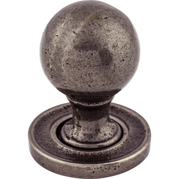 Top Knobs, Brittania, Paris, 1 1/4" Round Knob with Backplate, Cast Iron