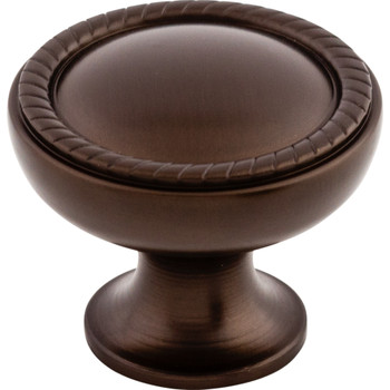 Top Knobs, Oil Rubbed Bronze, 1 1/4" Emboss Round Knob, Oil Rubbed Bronze