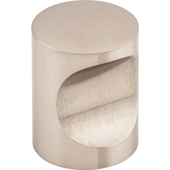 Top Knobs, Stainless Steel, 13/16" Indent Round Knob, Stainless Steel