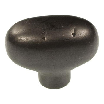 Belwith Hickory, Carbonite, 1 7/8" Oval Knob, Black Iron