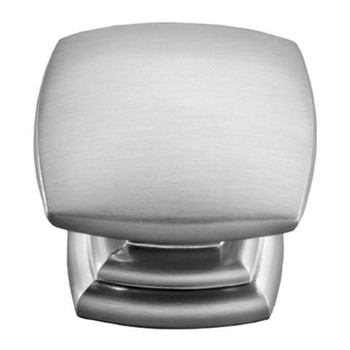 Belwith Hickory, Euro Contemporary, 1 1/2" Square Knob, Stainless Steel