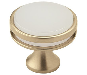 Amerock, Oberon, 1 3/8" (35mm) Round Knob, Golden Champagne / Frost