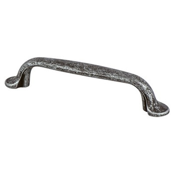 Berenson, Euro Rustica, 3 3/4" (96mm) Footed Straight Pull, Rustic Iron