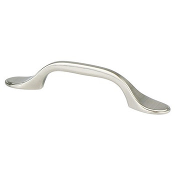 Berenson, Traditional Advantage One, 3" Round End Curved Pull, Brushed Nickel