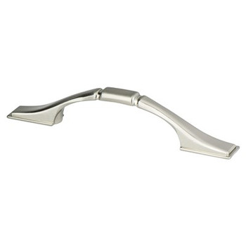 Berenson, Traditional Advantage One, 3" Square End Curved Pull, Brushed Nickel