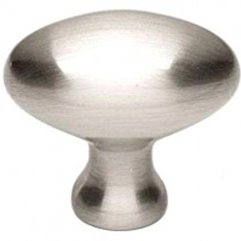 Alno, Contemporary Knobs, 1 3/8" Oval Knob, Satin Nickel