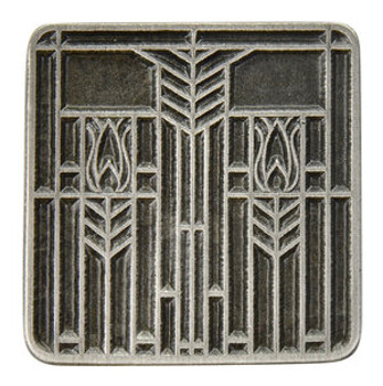 Notting Hill, Prairie Collection, Prairie Tulips, 1 1/4" Square Knob, Antique Pewter