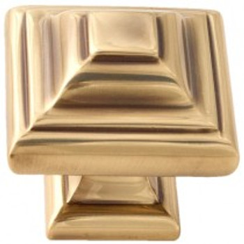 Alno, Geometric, 1 1/4" Stacked Square Knob, Polished Antique