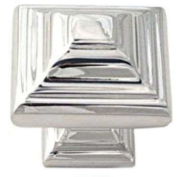 Alno, Geometric, 1 1/4" Stacked Square Knob, Polished Chrome