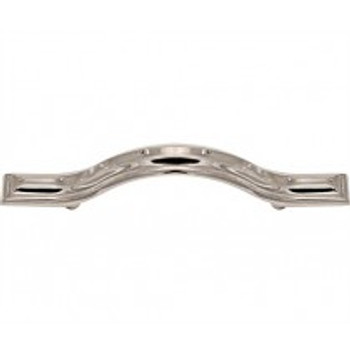 Alno, Geometric, 3" Square End Curved Pull, Polished Nickel