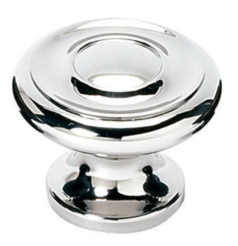 Alno, Knobs, 1 1/2" Round Rim design Knob, Polished Chrome