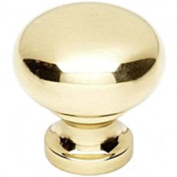 Alno, Knobs, 3/4" Round Mushroom Knob, Polished Brass
