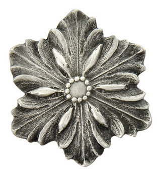 Notting Hill, Classic, Opulent Flower, 1 5/8" Knob, Antique Pewter