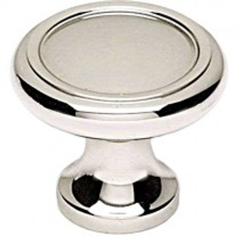 Alno, Knobs, 1" Round Ringed Knob, Polished Nickel