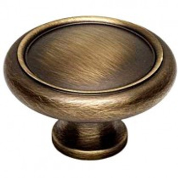 Alno, Knobs, 1 3/4" Round Ringed Knob, Antique English Matte