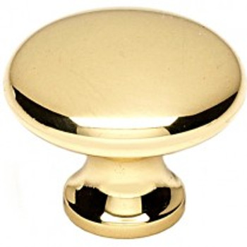 Alno, Knobs, 1 1/4" Tall Mushroom Knob, Polished Brass