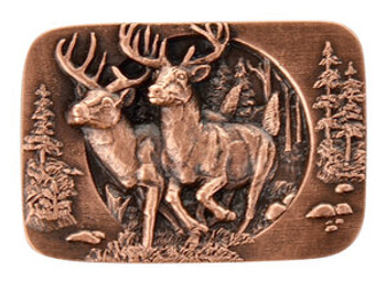 Notting Hill, Lodge and Nature, Bucks on the Run, 1 1/2" Wide Knob, Antique Copper