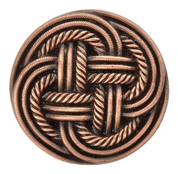 Notting Hill, Beach and Pastimes, Classic Weave, 1 3/16" Round Knob, Antique Copper