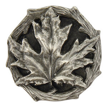 Notting Hill, Woodland, Maple Leaf, 1 1/4" Round Knob, Antique Pewter