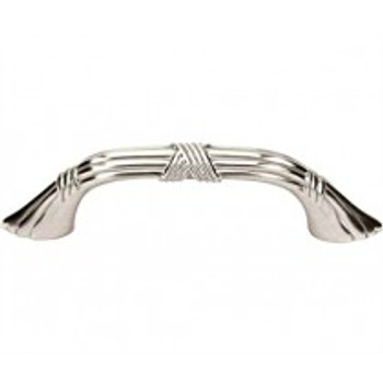 Alno, Ribbon and Reed, 3" Curved Pull, Satin Nickel