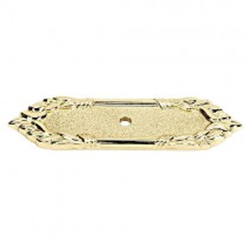 Alno, Ribbon and Reed, 4 1/4" Length Knob Backplate, Polished Brass