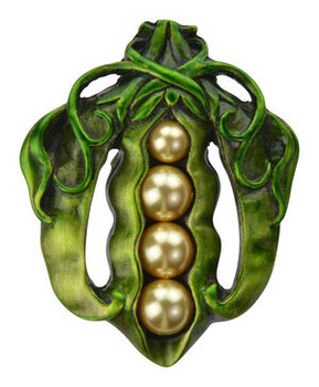 Notting Hill, Kitchen Garden, Pearly Peapod, 1 5/8" Knob, Hand-Tinted Antique Pewter