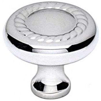 Alno, Rope, 1 1/2" Round Rope Detail Knob, Polished Chrome