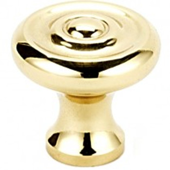 Alno, Rope, 3/4" Round Rim Design Knob, Polished Brass