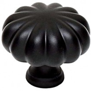 Alno, Rope, 1 1/4" Round Melon Knob, Matte Black