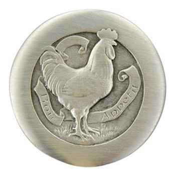 Notting Hill, Fun in the Kitchen, Rooster, 1 7/16" Round Knob, Antique Pewter