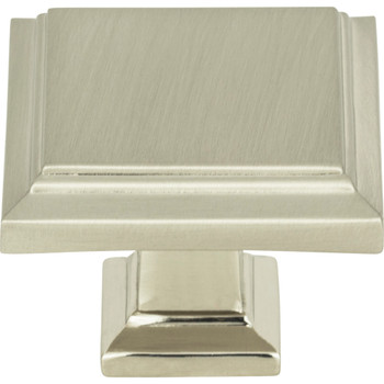 Atlas Homewares, Sutton Place, 1 1/4" Square Knob, Brushed Nickel