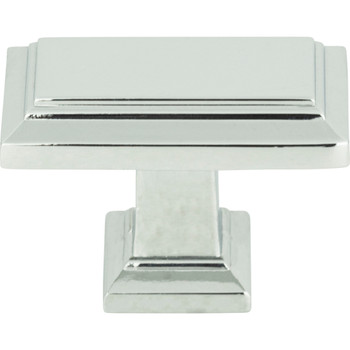 Atlas Homewares, Sutton Place, 1 7/16" Rectangle Knob, Polished Chrome