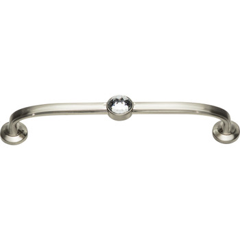 Atlas Homewares, Legacy Crystal, 5 1/16" (128mm) Crystal Curved Pull, Brushed Nickel