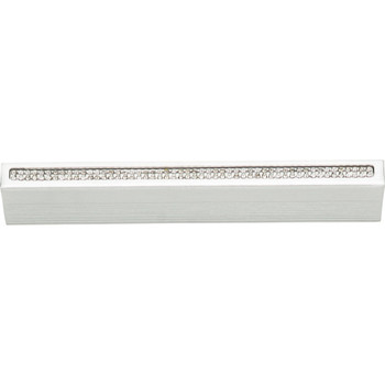 Atlas Homewares, Crystal, 3 3/4" (96mm) Crystal Straight Thin Pull, Matte Chrome - alt view 1