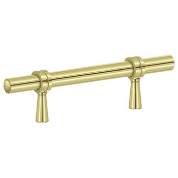 Deltana, 4 3/4" Total Length Adjustable Bar Pull, Polished Brass