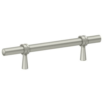Deltana, 6 1/2" Total Length Adjustable Bar Pull, Brushed Nickel