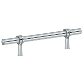 Deltana, 6 1/2" Total Length Adjustable Bar Pull, Polished Chrome