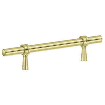 Deltana, 6 1/2" Total Length Adjustable Bar Pull, Polished Brass