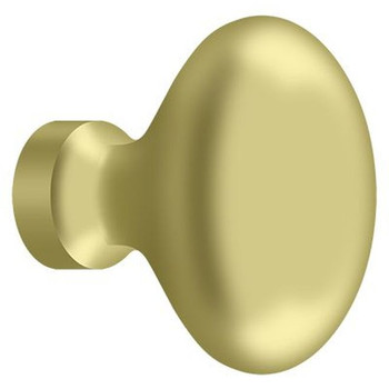 Deltana, 1 1/4" Oval Knob, Polished Brass