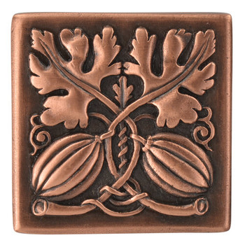 Notting Hill, Kitchen Garden, Autumn Squash, 1 1/2" Square Knob, Antique Copper