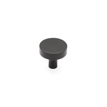 Schaub and Company, Haniburton, 1 1/4" Flat Top Round Knob, Matte Black