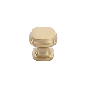 Schaub and Company, Empire, 1 3/8" Square Knob, Signature Satin Brass